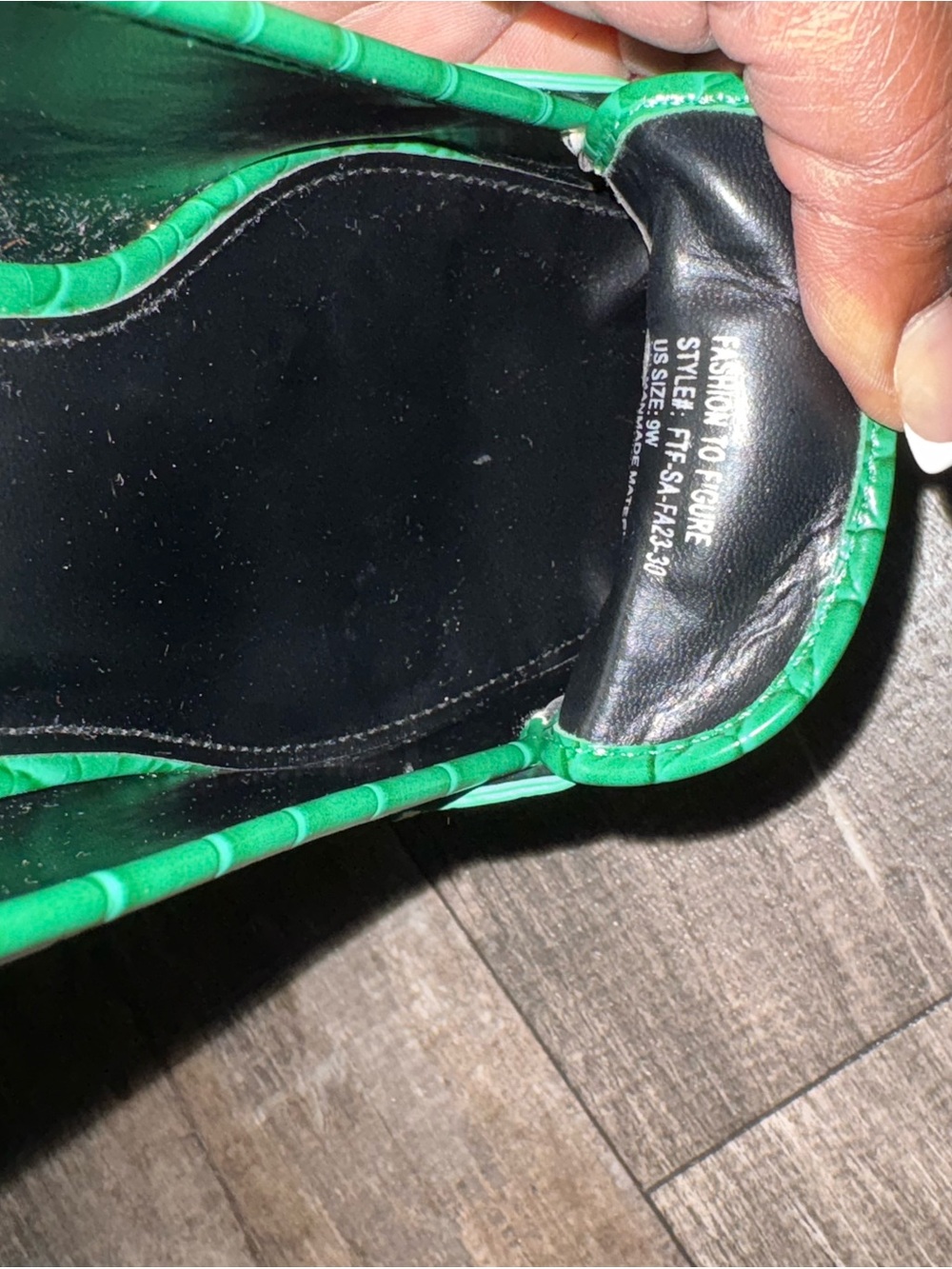 Fashion to Figure Emerald Green Croc-Embossed Loafers - Picture 6 of 6